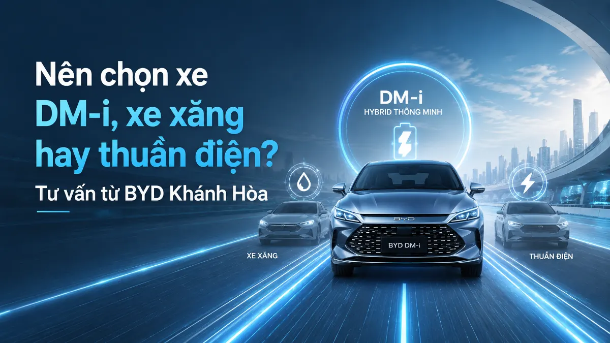 So sánh xe DM-i, xe xăng và thuần điện BYD