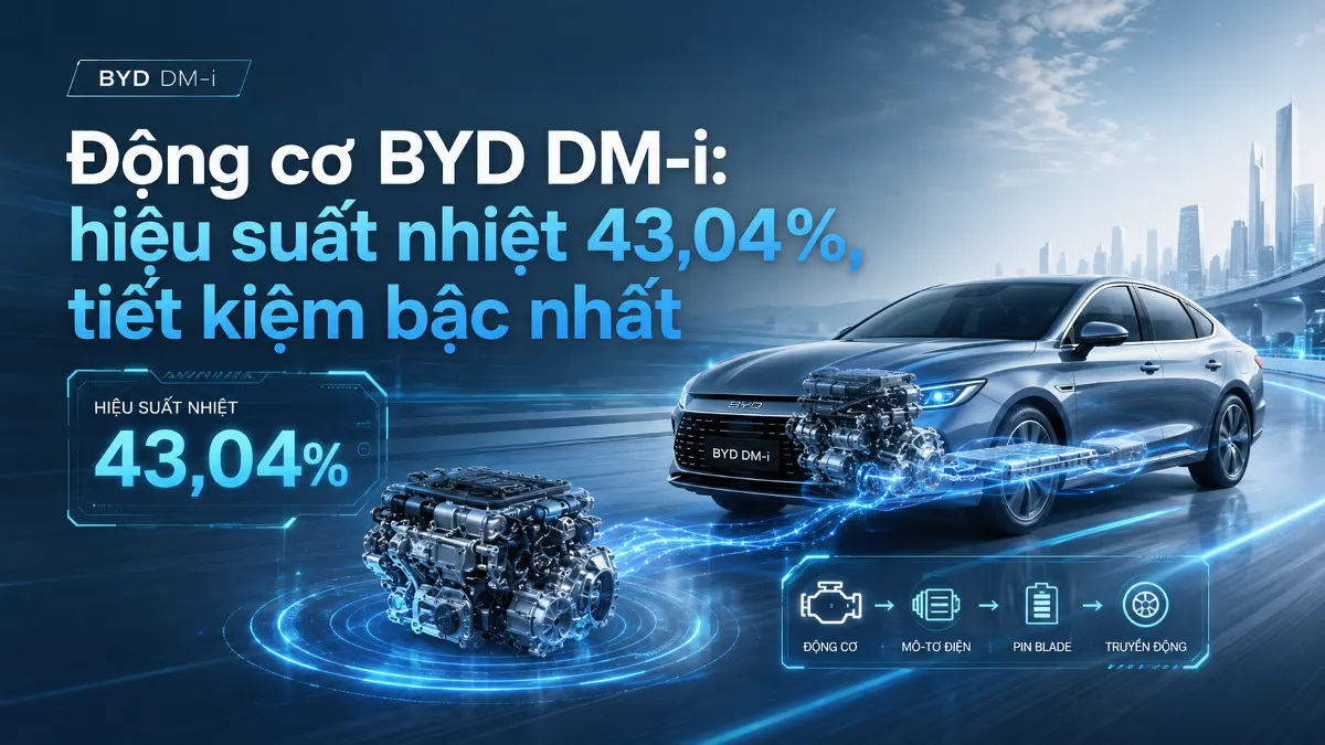 Động cơ xăng BYD DM-i hiệu suất nhiệt 43,04%