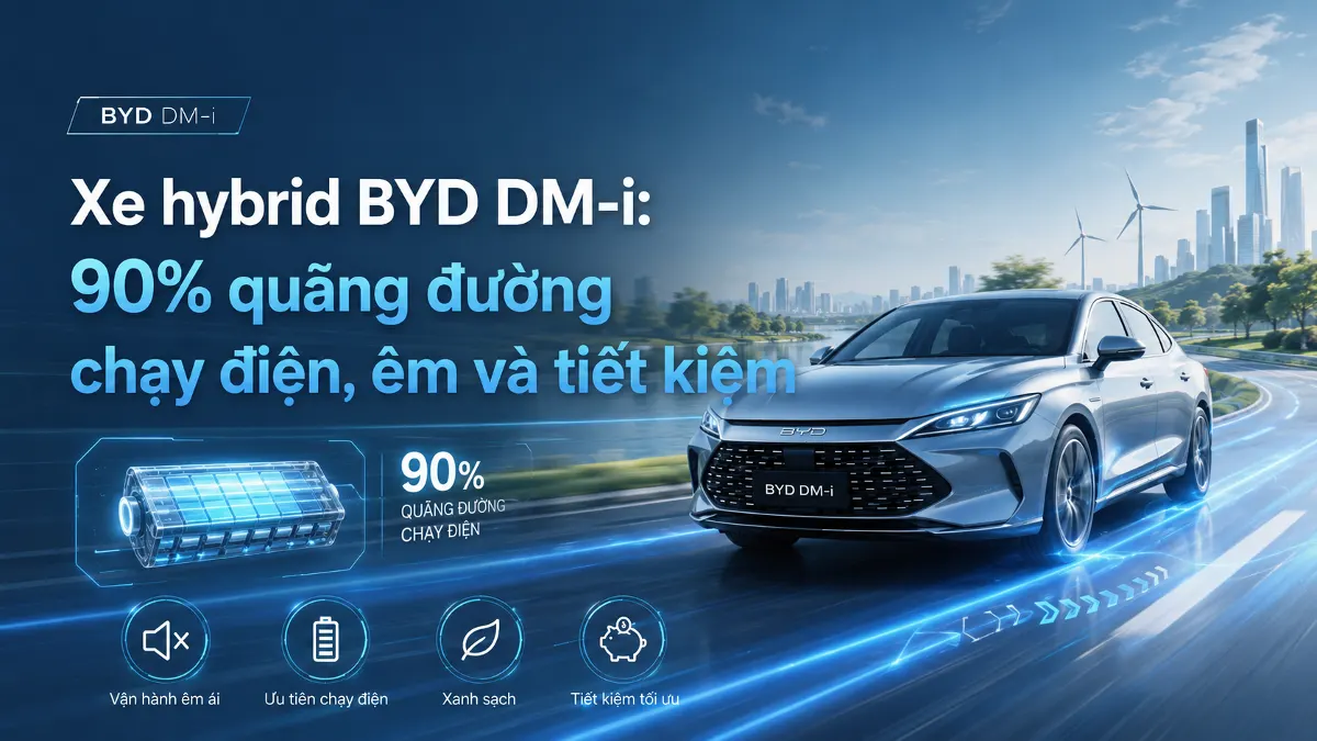 Xe hybrid BYD DM-i chạy điện tới 90% quãng đường