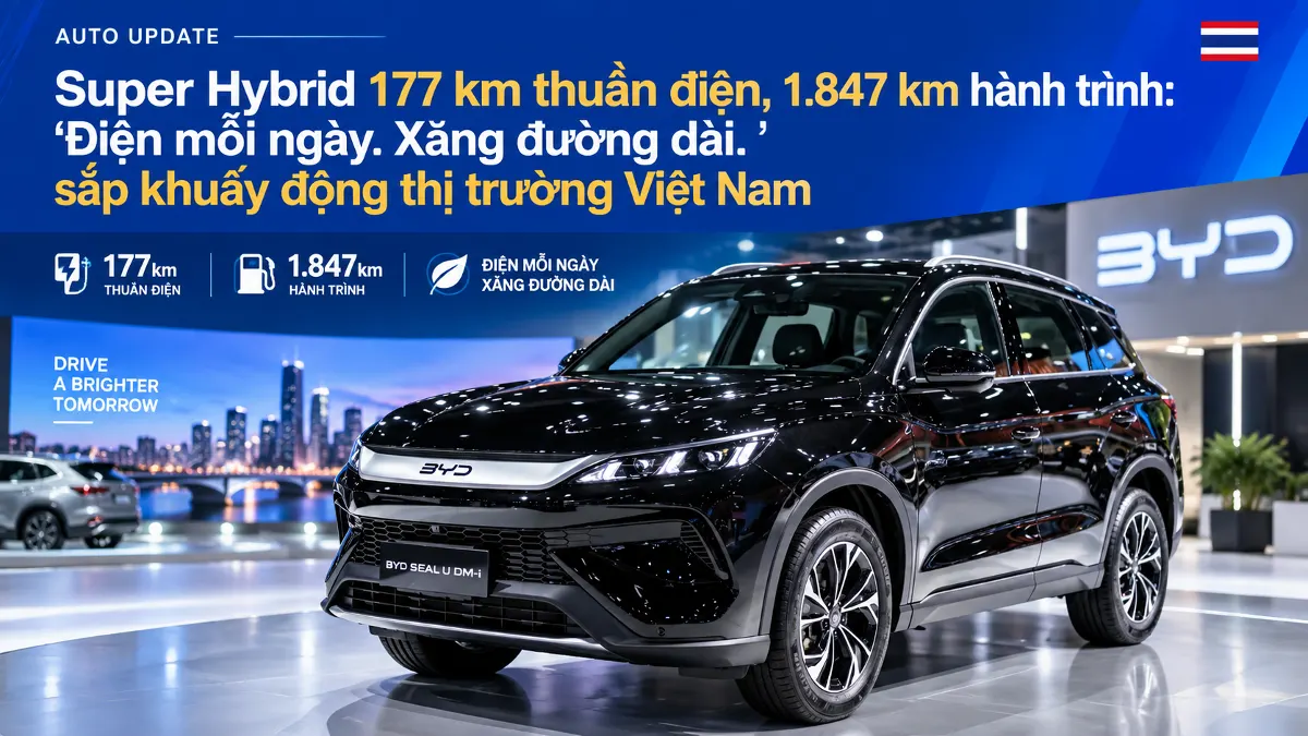 Mẫu xe BYD Sealion 5 công nghệ Super Hybrid DM-i đột phá phân khúc SUV tại Việt Nam