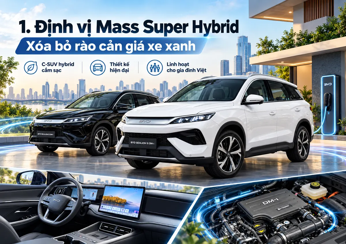 Mẫu SUV BYD Sealion 5 Mass Super Hybrid thay đổi chuẩn mực phân khúc C-SUV tại Việt Nam
